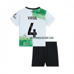 Liverpool Trøje Virgil van Dijk 4 Børn Udebane Fodboldsæt 2023-2024 Kortærmet