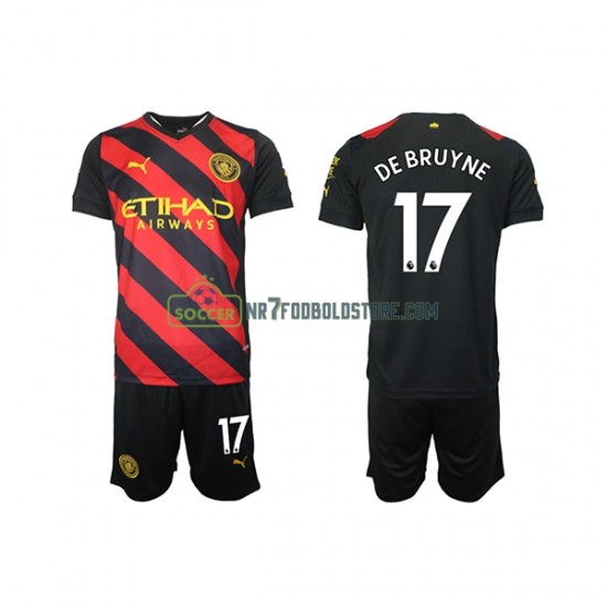 Manchester City Trøje De Bruyne 17 Børn Udebane Fodboldsæt 2022-2023 Kortærmet