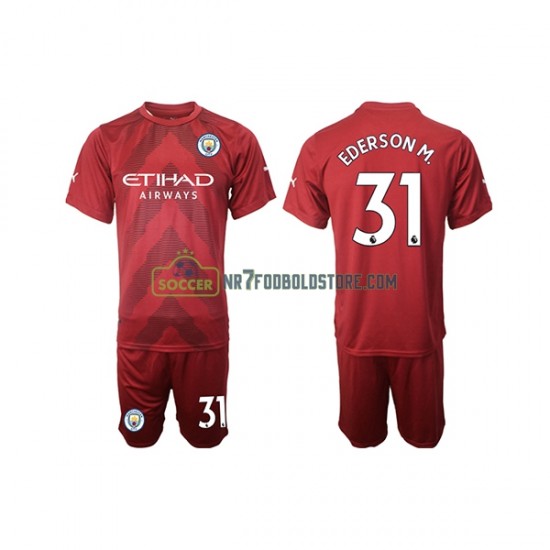 Manchester City Trøje Ederson M. 31 Målmand Børn Hjemmebane Fodboldsæt 2022-2023 Kortærmet