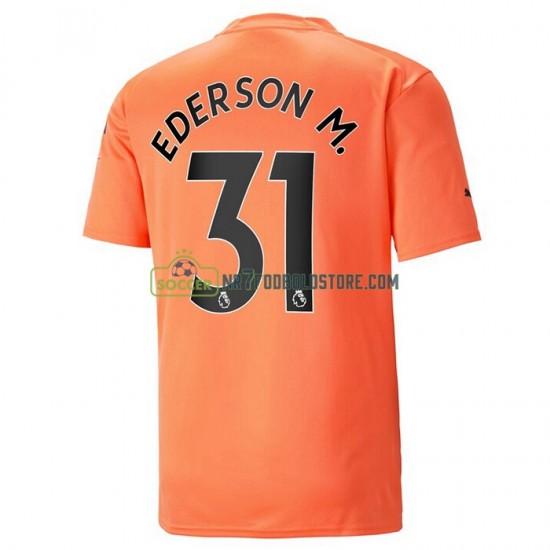 Manchester City Trøje Ederson M. 31 Målmand 3 Valg Fodboldsæt 2022-2023 Kortærmet
