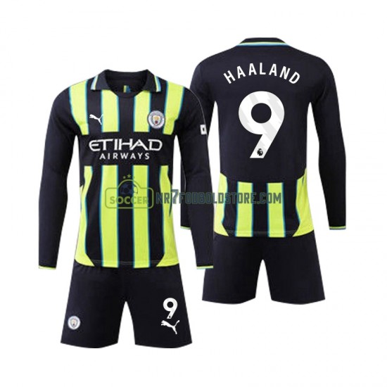 Manchester City Trøje Erling Haaland 9 Børn Udebane Fodboldsæt 2024-2025 Langærmet