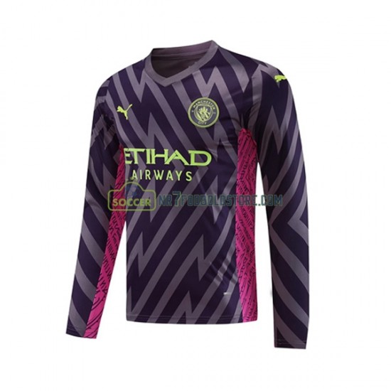 Manchester City Trøje Målmand Mænd Udebane Fodboldsæt 2023-2024 Langærmet