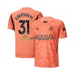 Manchester City Trøje Ederson M 31 Målmand Mænd Udebane Fodboldsæt 2024-2025 Kortærmet