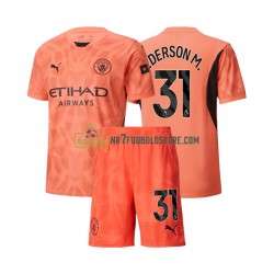 Manchester City Trøje Ederson M 31 Målmand Børn Udebane Fodboldsæt 2024-2025 Kortærmet