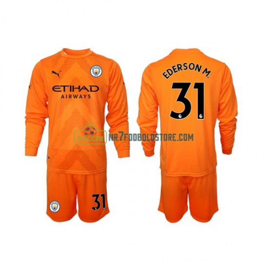 Manchester City Trøje Ederson M 31 Målmand Børn 3. Valg Fodboldsæt 2022-2023 Langærmet