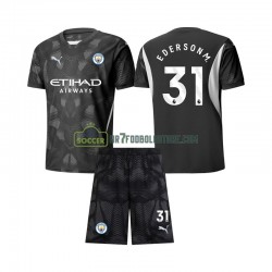 Manchester City Trøje Ederson Moraes 31 Målmand Børn 4. Valg Fodboldsæt 2024-2025 Kortærmet