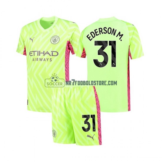 Manchester City Trøje Ederson Moraes 31 Målmand Børn 3. Valg Fodboldsæt 2023-2024 Kortærmet