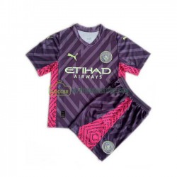 Manchester City Trøje Målmand Børn Udebane Fodboldsæt 2023-2024 Kortærmet