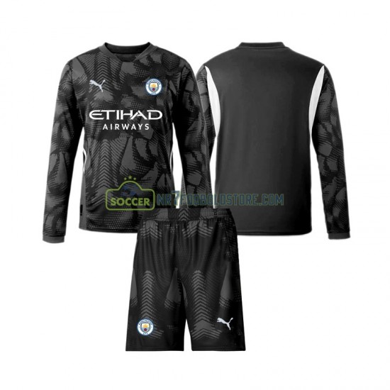 Manchester City Trøje Målmand Børn 4. Valg Fodboldsæt 2024-2025 Langærmet