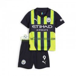 Manchester City Trøje Haaland 9 Børn Udebane Fodboldsæt 2024-2025 Kortærmet