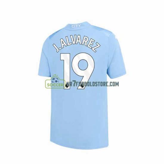 Manchester City Trøje J. ALVAREZ 19 Mænd Hjemmebane Fodboldsæt 2023-2024 Kortærmet