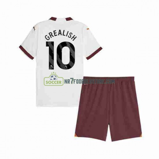 Manchester City Trøje Jack Grealish 10 Børn Udebane Fodboldsæt 2023-2024 Kortærmet