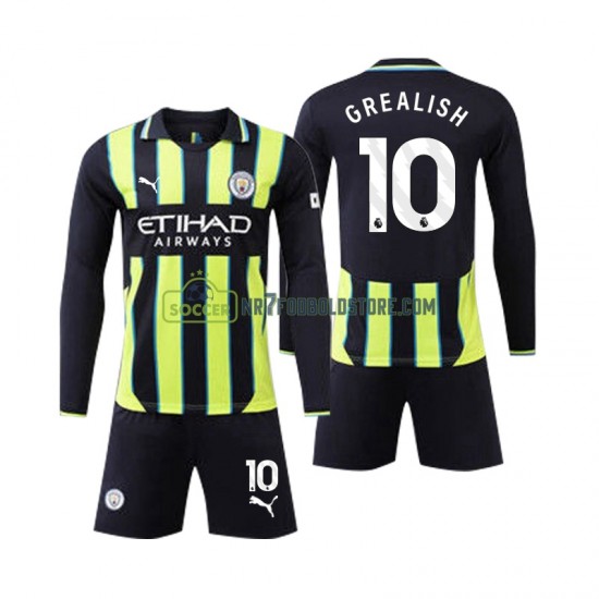 Manchester City Trøje Jack Grealish 10 Børn Udebane Fodboldsæt 2024-2025 Langærmet