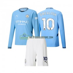 Manchester City Trøje Jack Grealish 10 Børn Hjemmebane Fodboldsæt 2024-2025 Langærmet