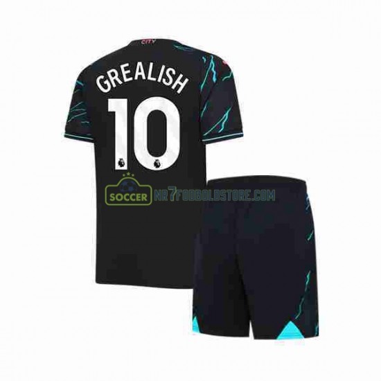 Manchester City Trøje Jack Grealish 10 Børn 3. Valg Fodboldsæt 2023-2024 Kortærmet