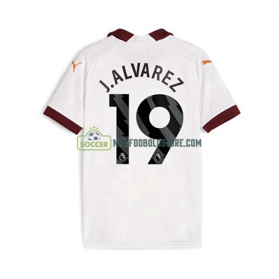 Manchester City Trøje Julian Alvarez 19 Mænd Udebane Fodboldsæt 2023-2024 Kortærmet