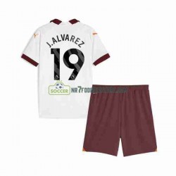 Manchester City Trøje Julian Alvarez 19 Børn Udebane Fodboldsæt 2023-2024 Kortærmet