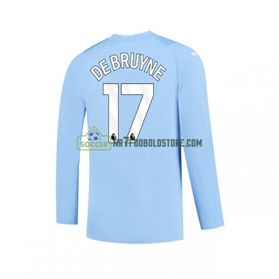 Manchester City Trøje Kevin De Bruyne 17 Mænd Hjemmebane Fodboldsæt 2023-2024 Langærmet