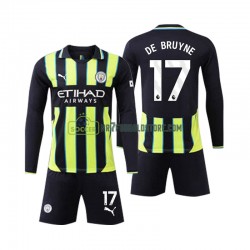 Manchester City Trøje Kevin De Bruyne 17 Børn Udebane Fodboldsæt 2024-2025 Langærmet