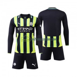 Manchester City Trøje Børn Udebane Fodboldsæt 2024-2025 Langærmet