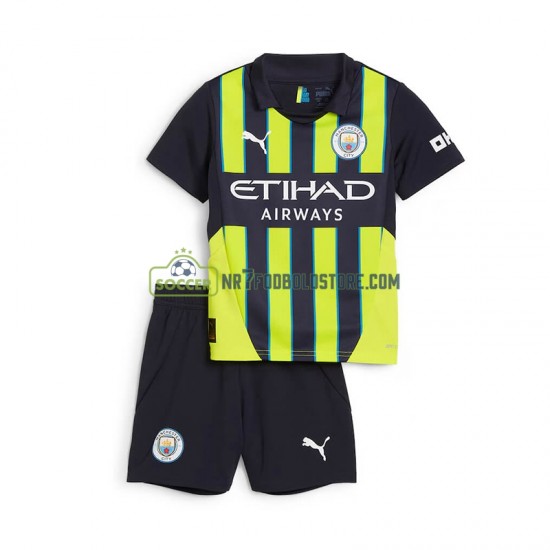 Manchester City Trøje Børn Udebane Fodboldsæt 2024-2025 Kortærmet