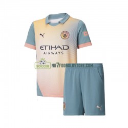 Manchester City Trøje Børn 4. Valg Fodboldsæt 2024-2025 Kortærmet