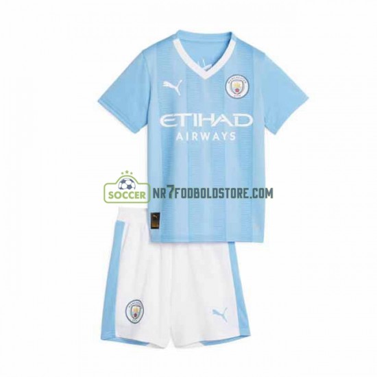 Manchester City Trøje Børn Hjemmebane Fodboldsæt 2023-2024 Kortærmet