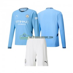 Manchester City Trøje Børn Hjemmebane Fodboldsæt 2024-2025 Langærmet