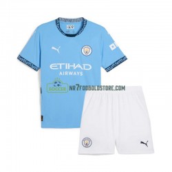 Manchester City Trøje Børn Hjemmebane Fodboldsæt 2024-2025 Kortærmet