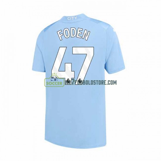 Manchester City Trøje Phil Foden 47 Mænd Hjemmebane Fodboldsæt 2023-2024 Kortærmet