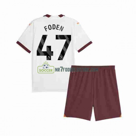 Manchester City Trøje Phil Foden 47 Børn Udebane Fodboldsæt 2023-2024 Kortærmet