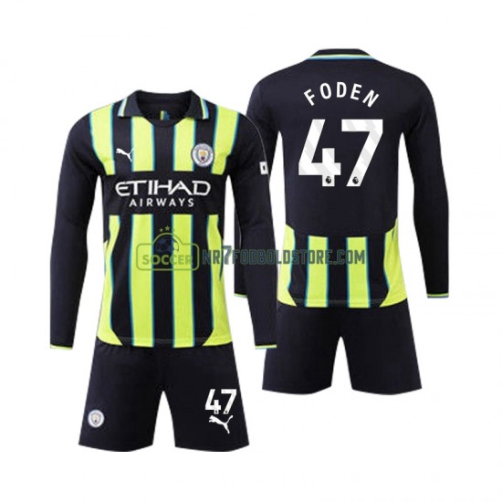 Manchester City Trøje Phil Foden 47 Børn Udebane Fodboldsæt 2024-2025 Langærmet