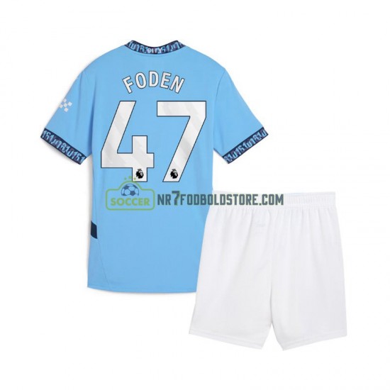 Manchester City Trøje Phil Foden 47 Børn Hjemmebane Fodboldsæt 2024-2025 Kortærmet