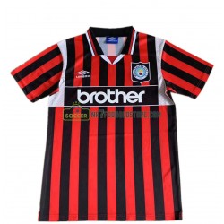 Manchester City Trøje Retro Udebane Fodboldsæt 1996 Kortærmet 