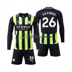 Manchester City Trøje Savinho 26 Børn Udebane Fodboldsæt 2024-2025 Langærmet