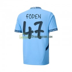Manchester City Trøje UCL Font FODEN 47 Mænd Hjemmebane Fodboldsæt 2024-2025 Kortærmet