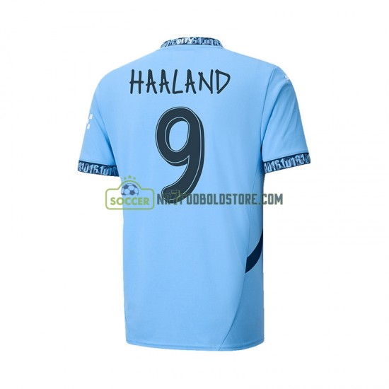 Manchester City Trøje UCL Font Haaland 9 Mænd Hjemmebane Fodboldsæt 2024-2025 Kortærmet