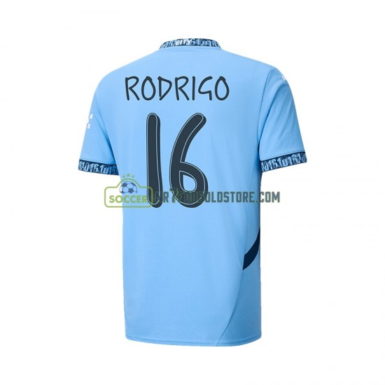 Manchester City Trøje UCL Font RODRIGO 16 Mænd Hjemmebane Fodboldsæt 2024-2025 Kortærmet