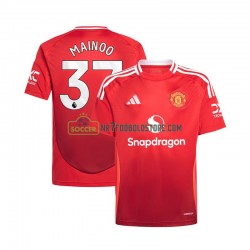 Manchester United Trøje Kobbie Mainoo 37 Mænd Hjemmebane Fodboldsæt 2024-2025 Kortærmet