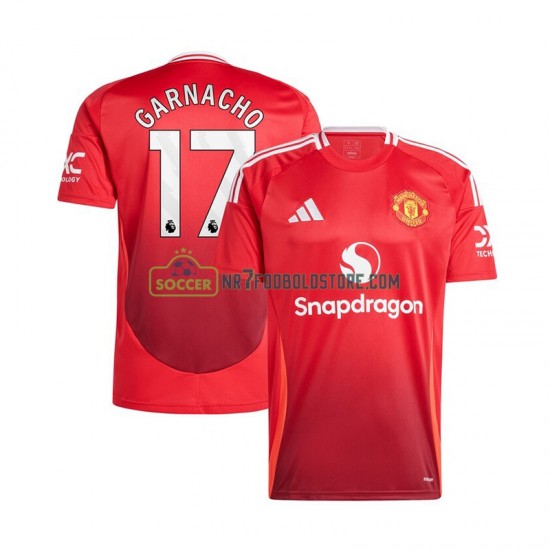 Manchester United Trøje Alejandro Garnacho 17 Mænd Hjemmebane Fodboldsæt 2024-2025 Kortærmet