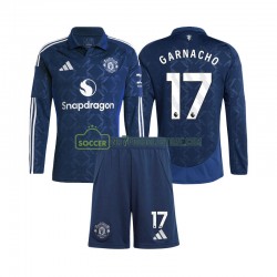 Manchester United Trøje Alejandro Garnacho 17 Børn Udebane Fodboldsæt 2024-2025 Langærmet