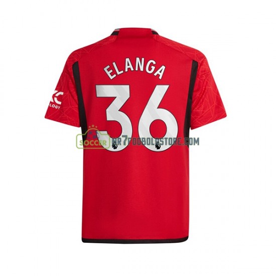 Manchester United Trøje Anthony Elanga 36 Mænd Hjemmebane Fodboldsæt 2023-2024 Kortærmet