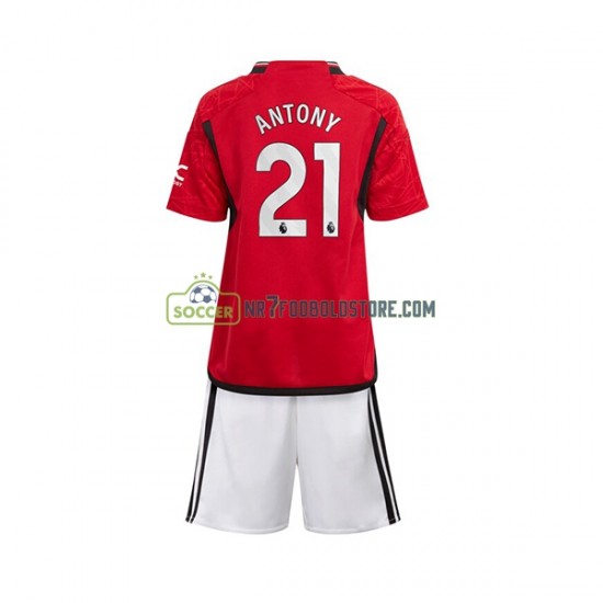 Manchester United Trøje Antony Matheus 21 Børn Hjemmebane Fodboldsæt 2023-2024 Kortærmet