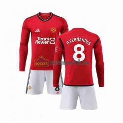 Manchester United Trøje B Fernandes 8 Børn Hjemmebane Fodboldsæt 2023-2024 Langærmet