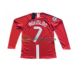 Manchester United Trøje Cristiano Ronaldo 7 Champion League 2007 Retro Mænd Hjemmebane Fodboldsæt Langærmet