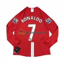 Manchester United Trøje Cristiano Ronaldo 7 2007 Retro Mænd Hjemmebane Fodboldsæt Langærmet