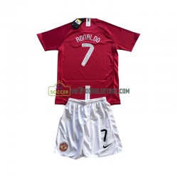 Manchester United Trøje Cristiano Ronaldo 7 Champion League 2007 Retro Børn Hjemmebane Fodboldsæt Kortærmet