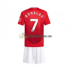 Manchester United Trøje Cristiano Ronaldo 7 Børn Hjemmebane Fodboldsæt 2024-2025 Kortærmet