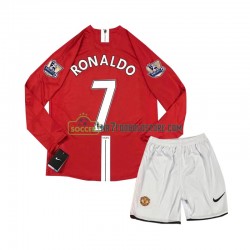 Manchester United Trøje Cristiano Ronaldo 7 2007 Retro Børn Hjemmebane Fodboldsæt Langærmet