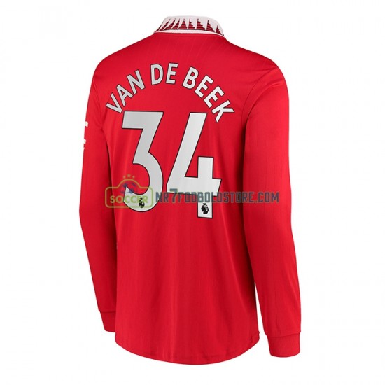 Manchester United Trøje Donny van de Beek 34 Mænd Hjemmebane Fodboldsæt 2022-2023 Langærmet